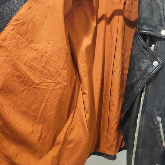 Free People We The Free Jealousy Leather Moto Jacket in distressed vintage black - Picture 9 of 12